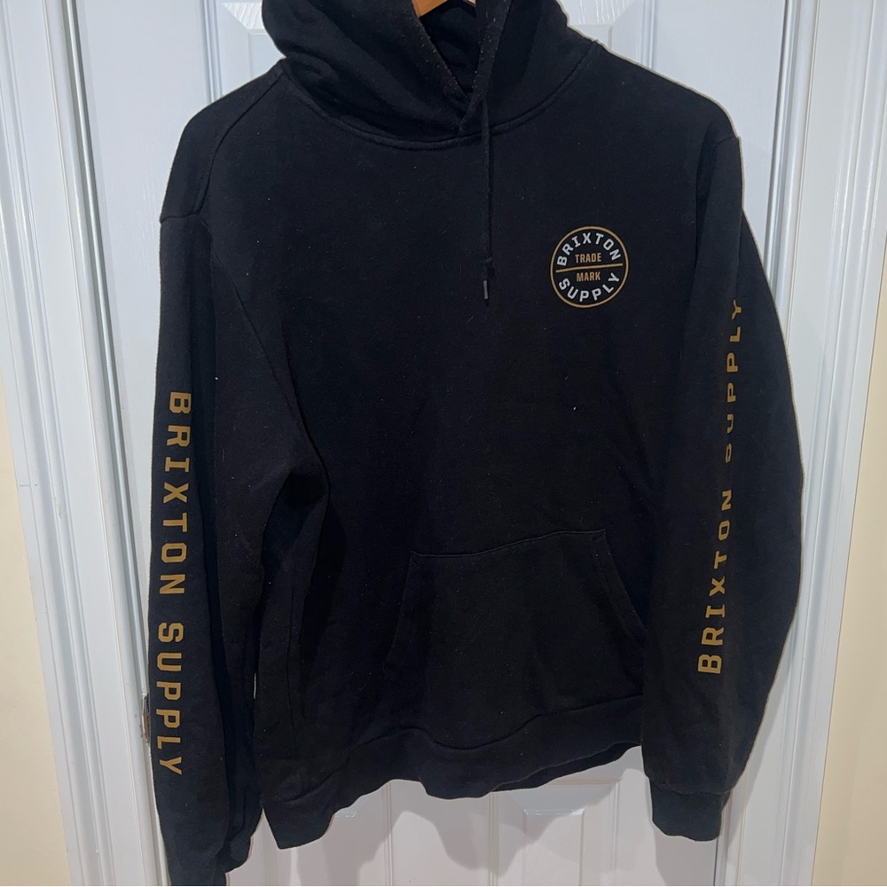 Brixton Men’s Brixton Supply Black Hoodie Sweatshirt USED Large